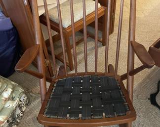 Vintage Danish mid-century teak rocking chair by Frank Reenskaug for Brahmin.