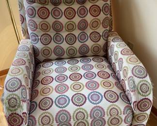 Upholstered recliner.