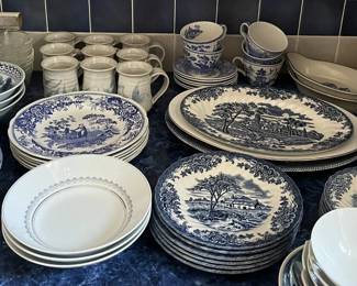 More blue and white - Willow pattern.