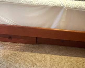 SCAN king-size bed with platform and two drawers.