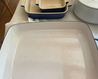 Le Creuset stoneware double-handed .