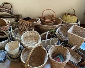 Large selection of baskets.