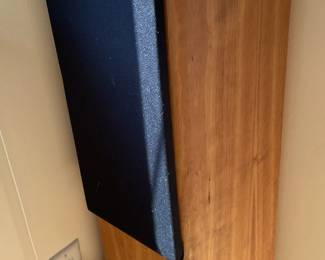 Pair of vintage teak speakers.