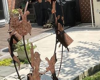 Metal garden ornament.