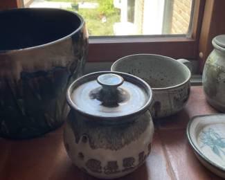 Selection of handmade pottery.