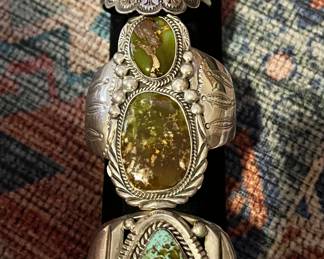 Beautiful Signed Native American Cuff Bracelets