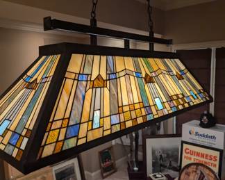Stained glass pool table light