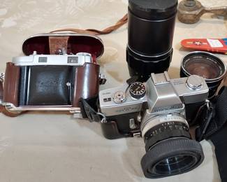 Minolta SRT101 Camera W/3 Lenses, Kodak Retina Camera