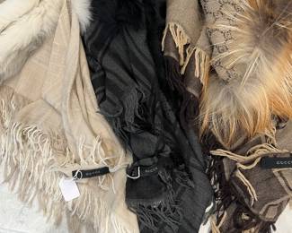 Fur trimmed Scarves 