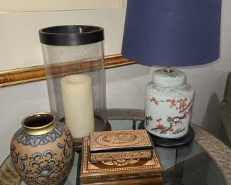 Asian Lamp, Inlayed boxes 