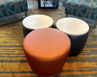 White and Black Leather Ottomans $120 each