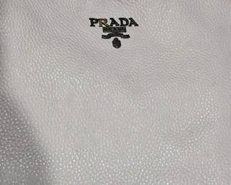Prada White Leather Shoulder Bag