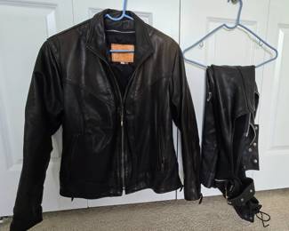 Walter Dyer Leather Coat.  Leather Chaps
