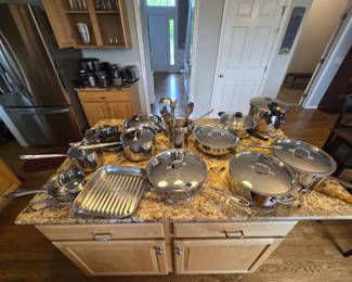 Assorted All-Clad Cookware and Utensils