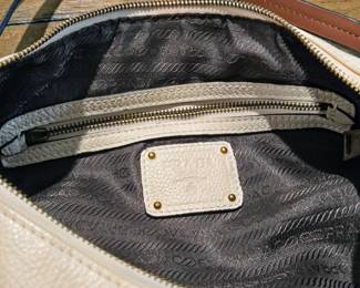 Prada White Leather Shoulder Bag