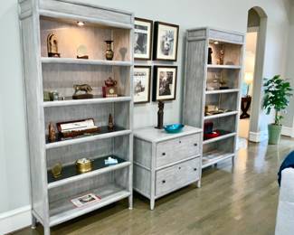 HOOKER FURNITURE LIGHTED SHELVES & LATERAL FILE CABINETS