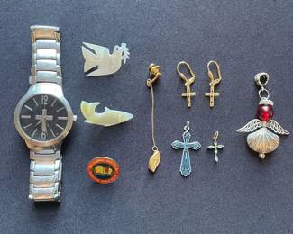Religious jewelry and watch