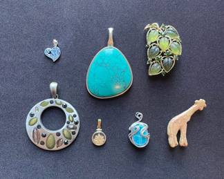 Pendents and brooches 