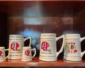 Redskins beer steins