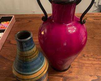 German pottery vase on left
