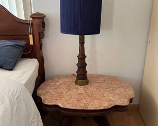 Victorian pink marble side table / coffee table