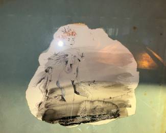 Unusual original pen, ink and watercolors of Nymphs, signed and dated 1944