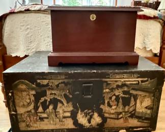 Painted chest and a custom jewelry box