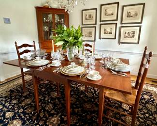 Henkel Harris Ladder Back Chairs, Hampton House Chandelier, Sterling Silver Flatware, Collection of Etchings, Waterford, VIntage Crystal....