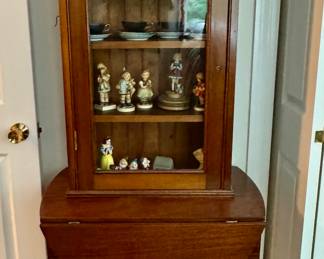 Pembrooke table, antique display shelf, Hummels!