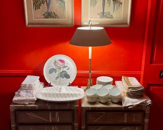 Colorful Parrots & Dining Items