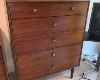 Mid Century highboy dresser by Kipp Stewart for Drexel size 34” x 20” x 45”