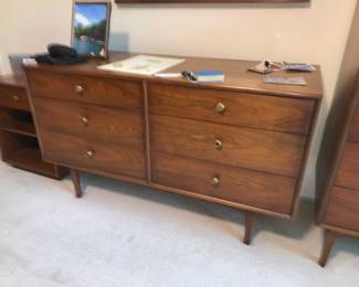 Mid Century lowboy dresser by Kipp Stewart for Drexel size 52.5” x 20” x  30”