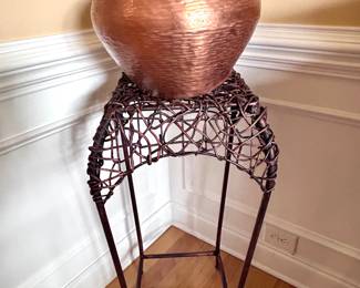 Natural Vine and Metal Plant Stand