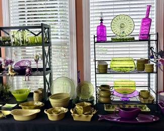 For the "Love of Purple and Green".  An assorted  selection of baking and serving dishes!!