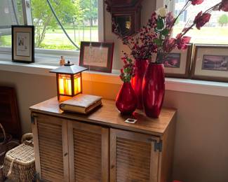 CABINET, LAMP, CLOCK AND MORE