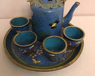 Miniature Cloisonné Tea Set