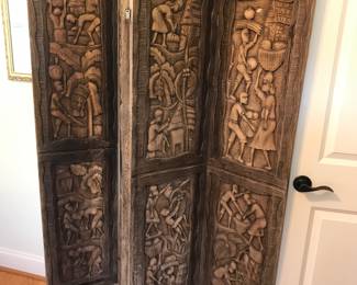 African Carved Screen 
