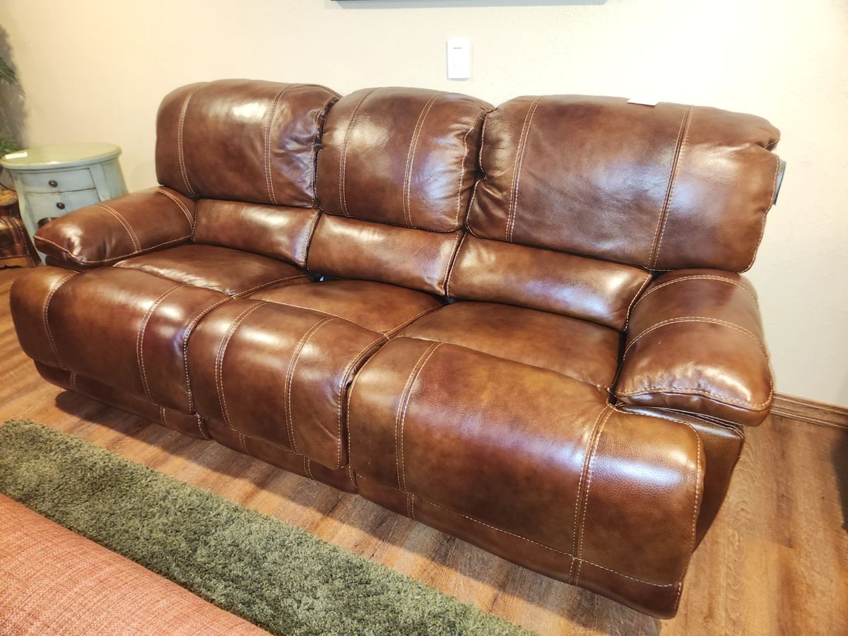 Flexsteel power reclining leather sofa