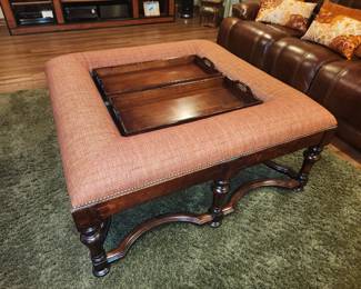 Vintage Large cocktail ottoman with trays