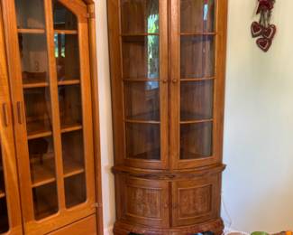 Danish teak corner displays