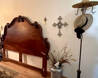Ornate King Sized Headboard, Hat Rack