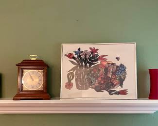 Strausbourg Manor Quartz Westminister Mantle Clock, Art Signed Richard Schafer ‘81