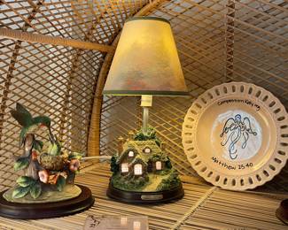 Andrea By Sadek Hummingbird Figurine, Thomas Kinkaid Lamp