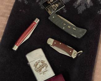 First & the Finest U.S.S. Norfolk Lighter, Uncle Henry Schrade +LB1 USA Knife, Imperial Stainless USA Knife, Buck 425 USA Knife