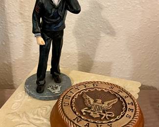 United States Navy 2003 Brookwood Paperweight, American Heroes U.S. Sailor Figurine