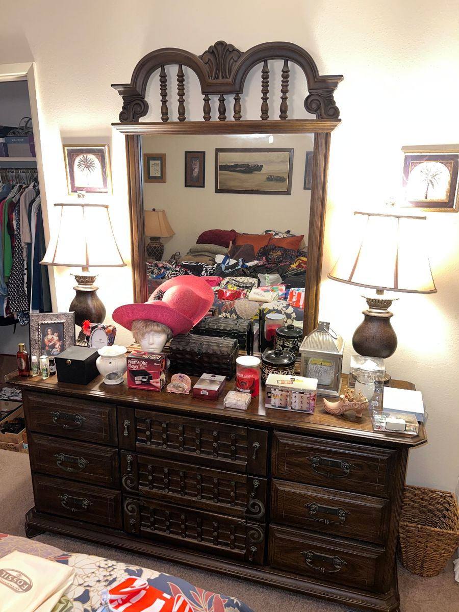 4 piece MCM Gothic style bed room set