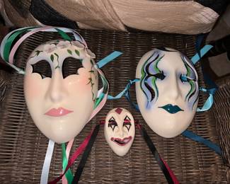 Porcelain  Mardi Gras Masks