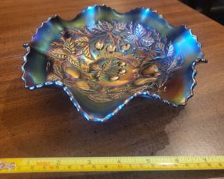 Small sample of carnival glass