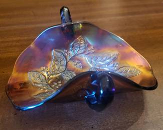 Small sample of carnival glass