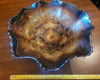 Small sample of carnival glass